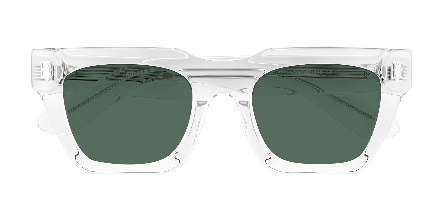 Folded Front of Padulla in Clear with Green Polarized Lenses