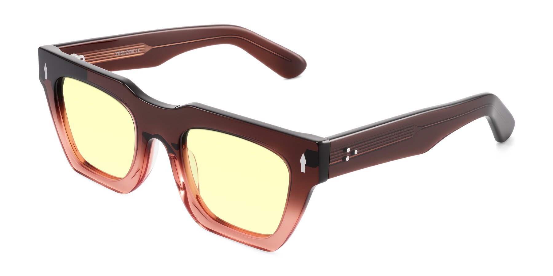 Angle of Padulla in Gradient Brown with Light Yellow Tinted Lenses