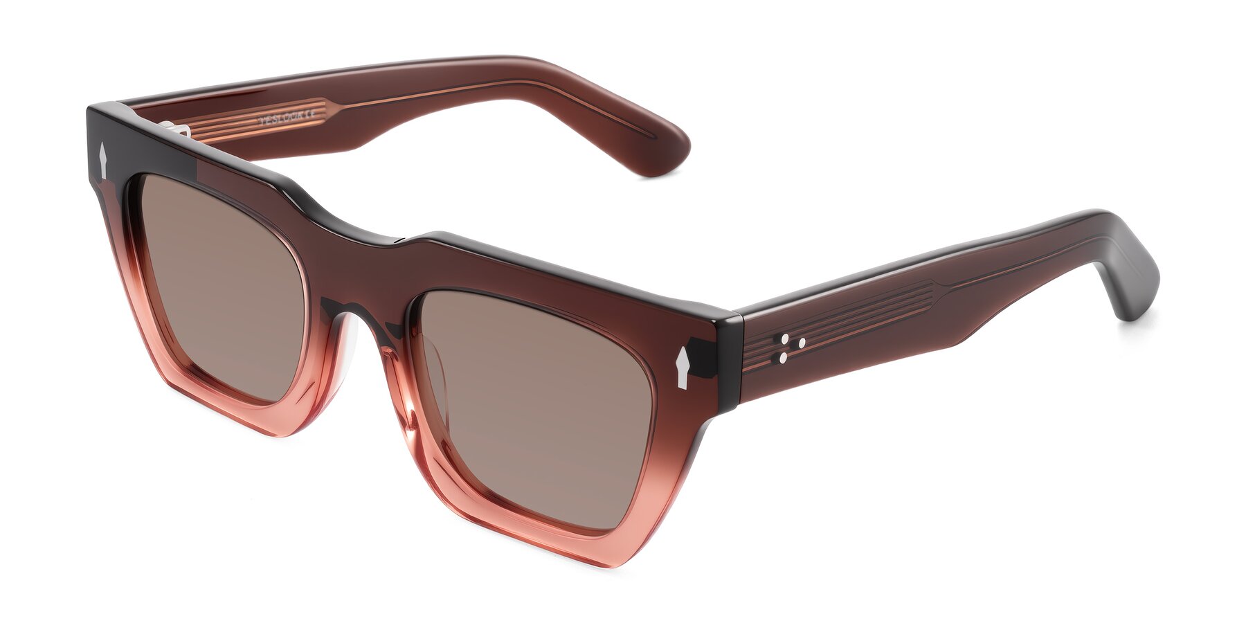 Angle of Padulla in Gradient Brown with Medium Brown Tinted Lenses