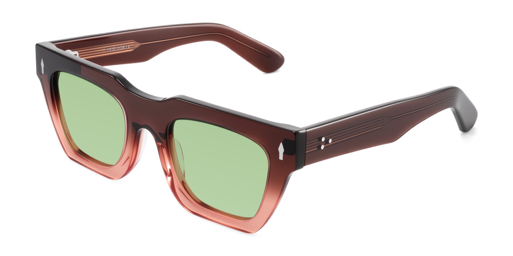 Angle of Padulla in Gradient Brown with Medium Green Tinted Lenses
