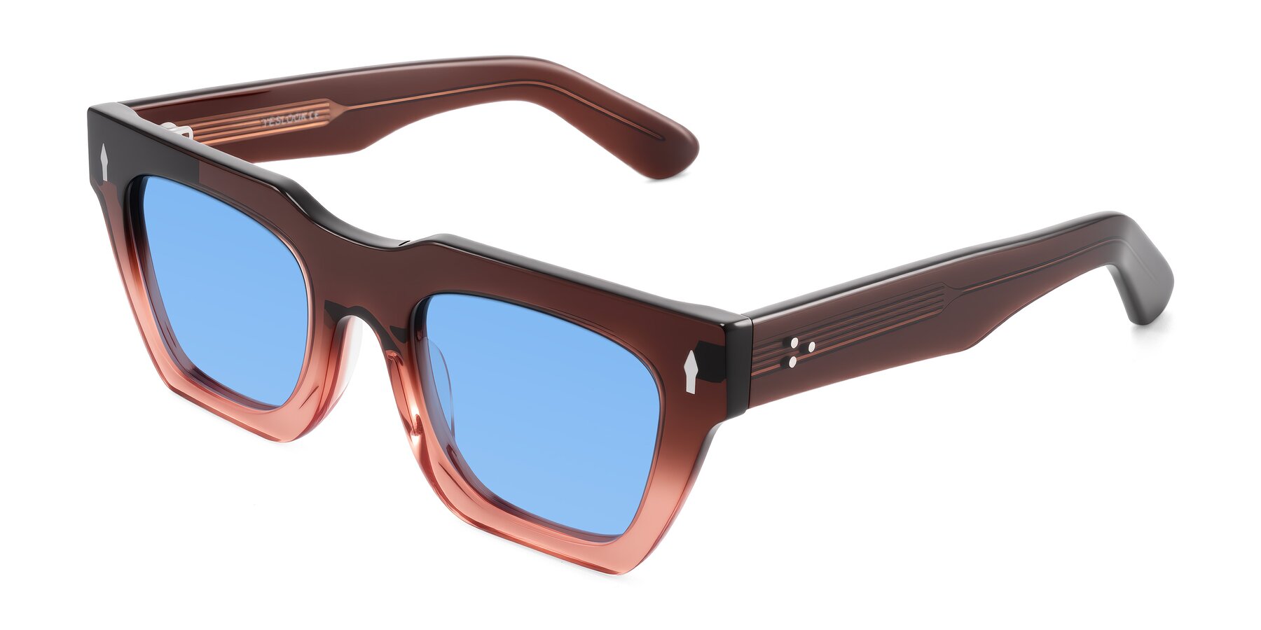 Angle of Padulla in Gradient Brown with Medium Blue Tinted Lenses