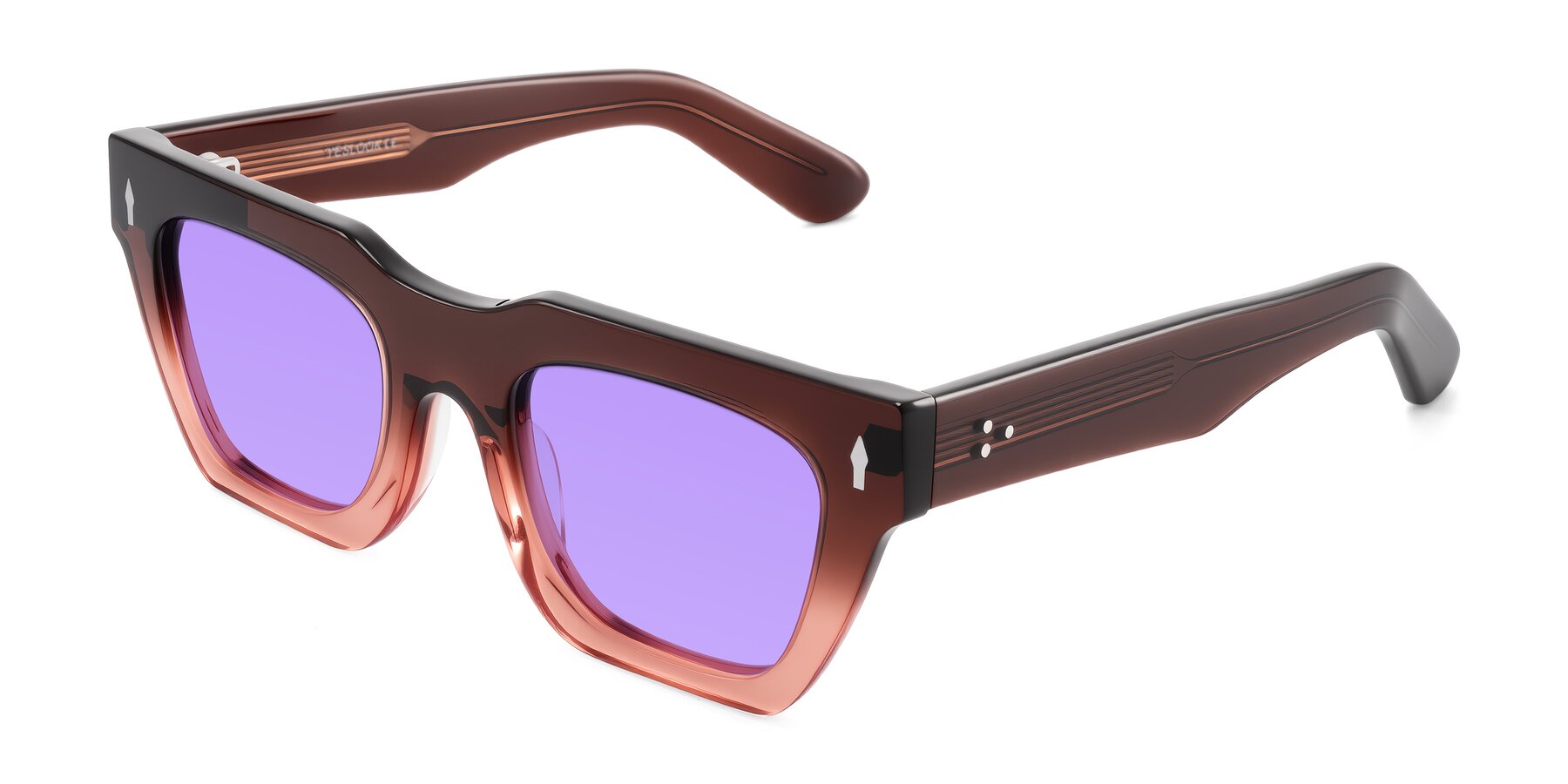 Angle of Padulla in Gradient Brown with Medium Purple Tinted Lenses
