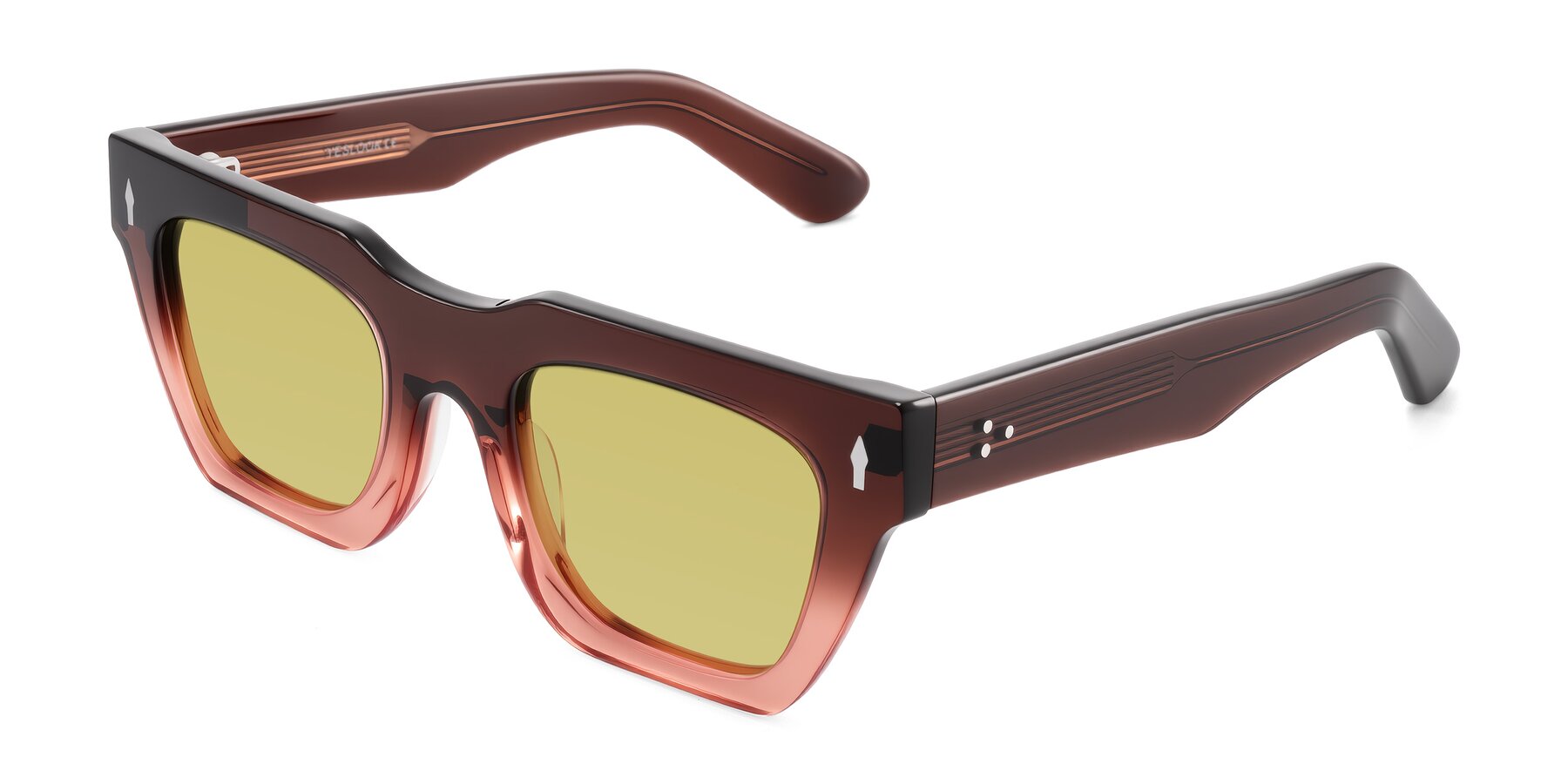 Angle of Padulla in Gradient Brown with Medium Champagne Tinted Lenses