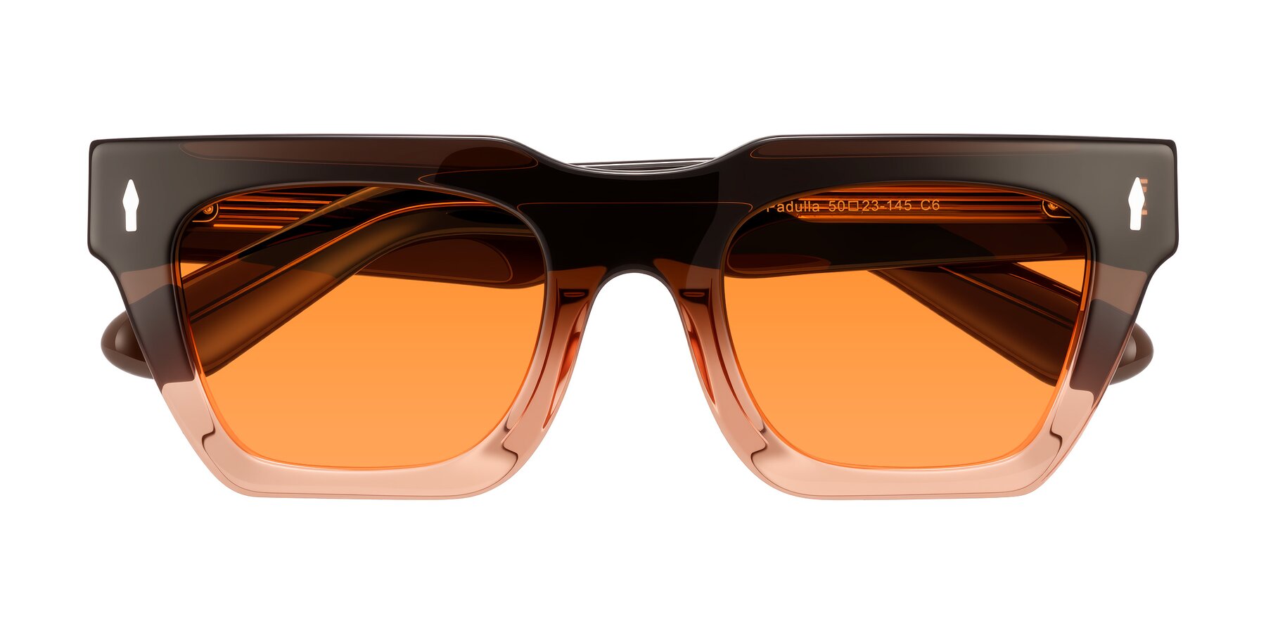 Folded Front of Padulla in Gradient Brown with Orange Tinted Lenses