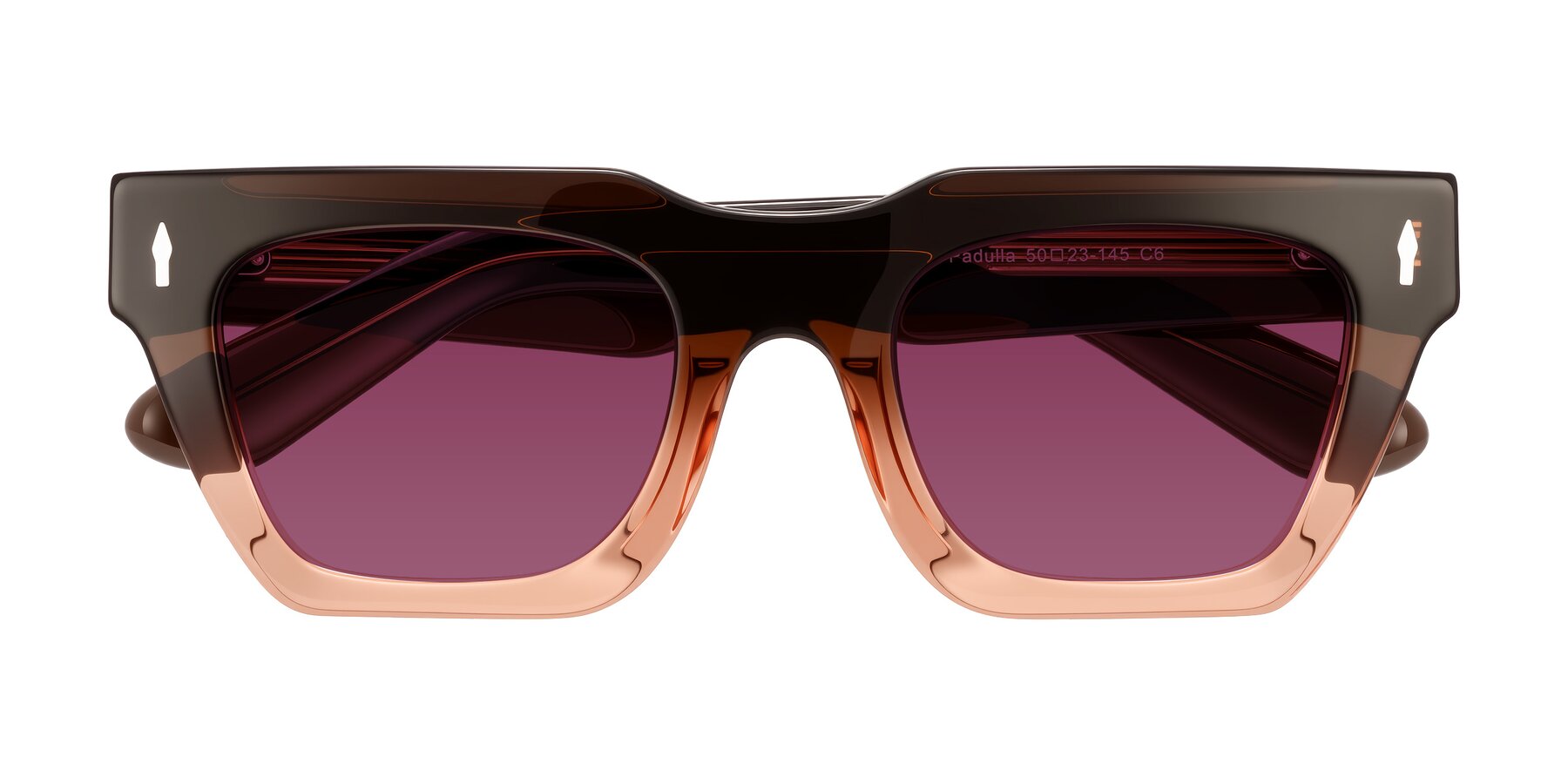 Folded Front of Padulla in Gradient Brown with Wine Tinted Lenses