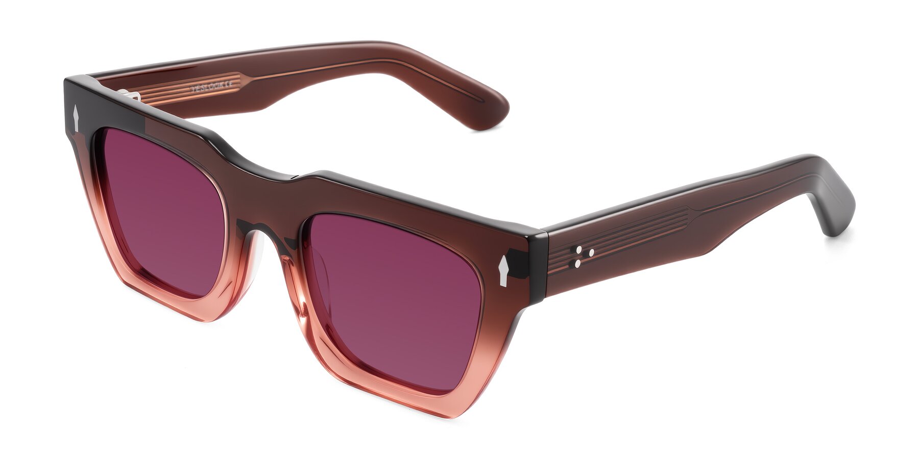 Angle of Padulla in Gradient Brown with Wine Tinted Lenses