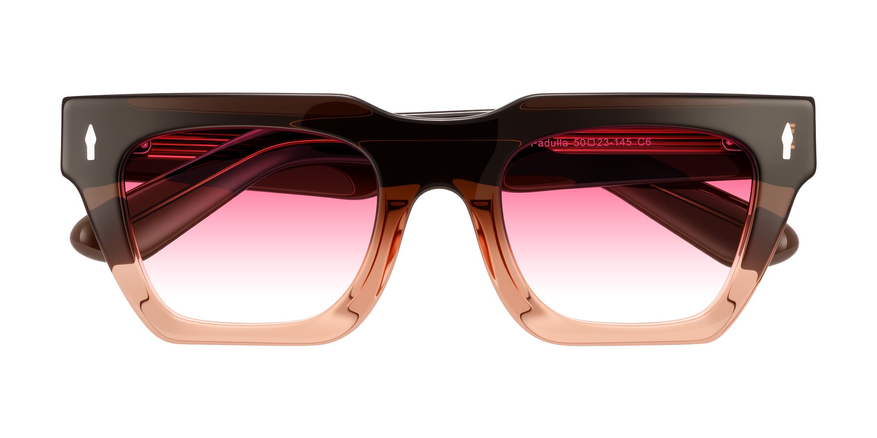 Folded Front of Padulla in Gradient Brown with Pink Gradient Lenses