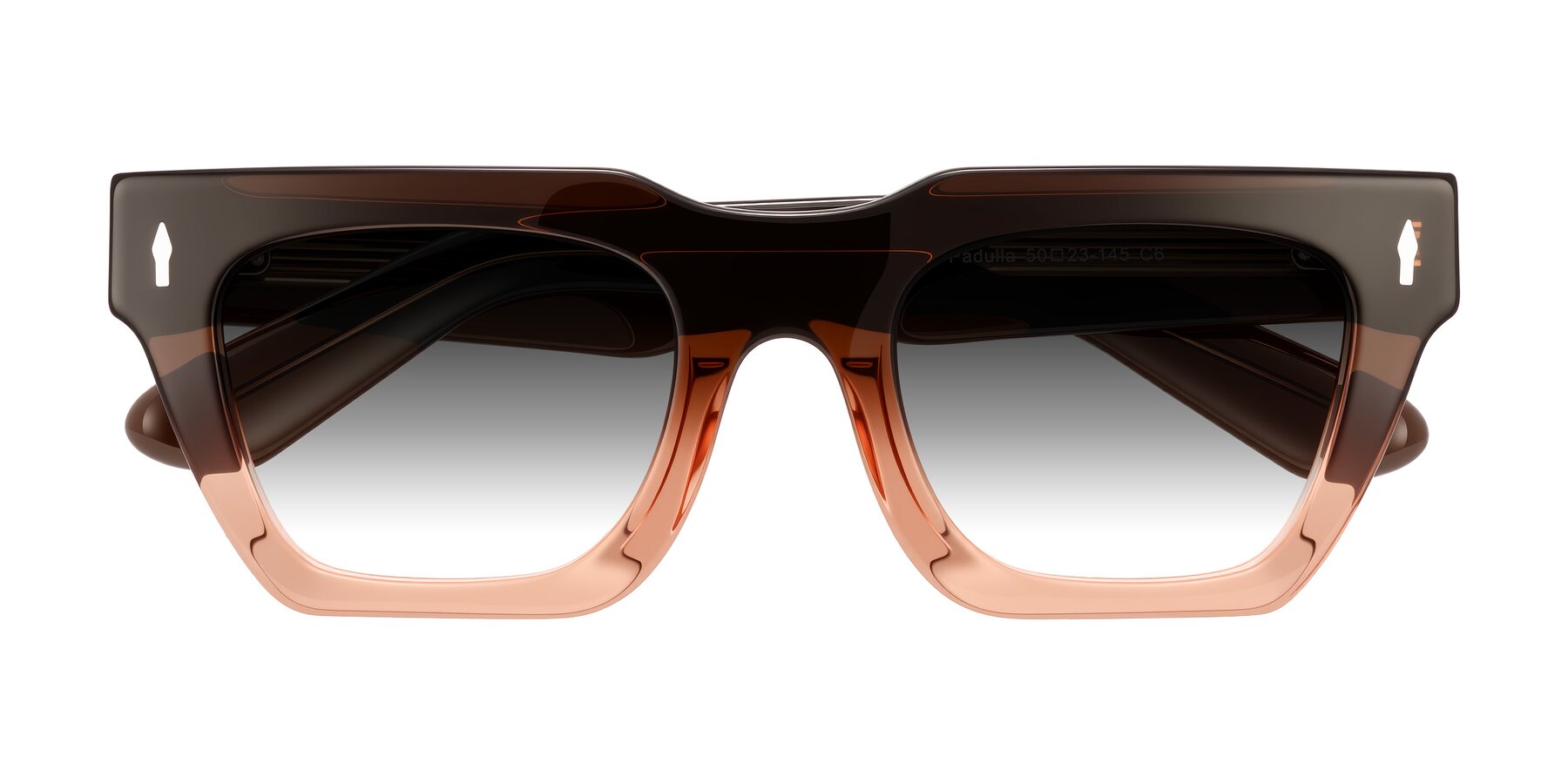 Folded Front of Padulla in Gradient Brown with Gray Gradient Lenses