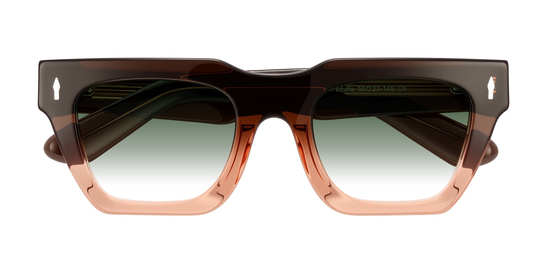 Folded Front of Padulla in Gradient Brown with Green Gradient Lenses