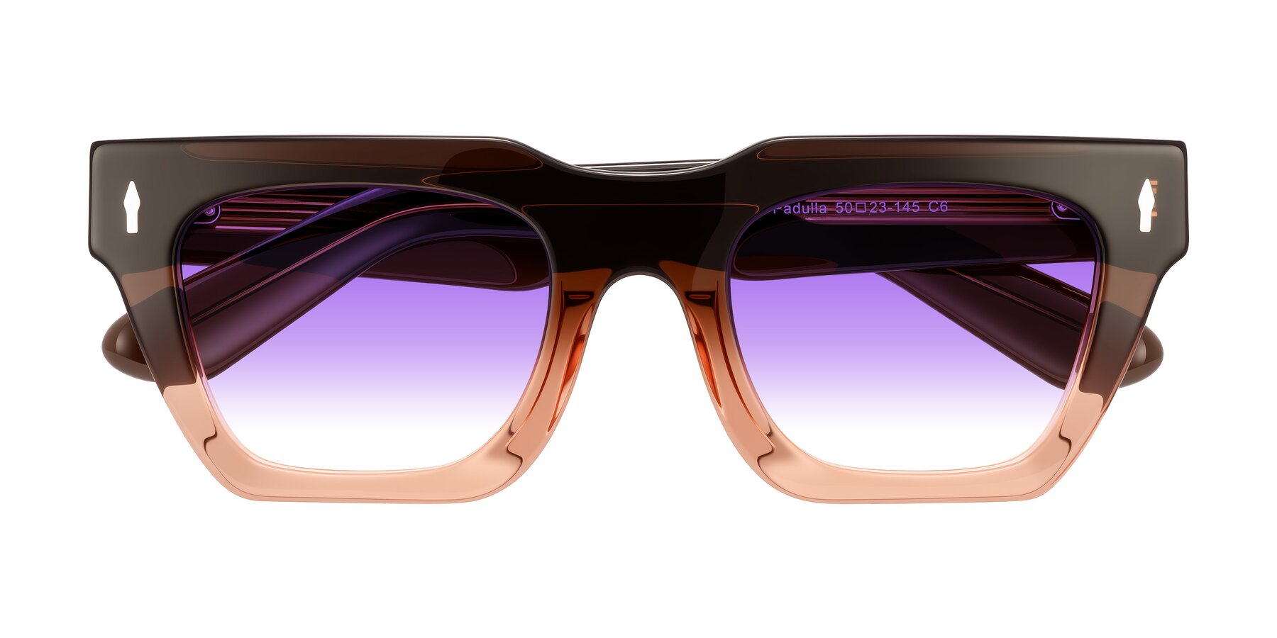 Folded Front of Padulla in Gradient Brown with Purple Gradient Lenses