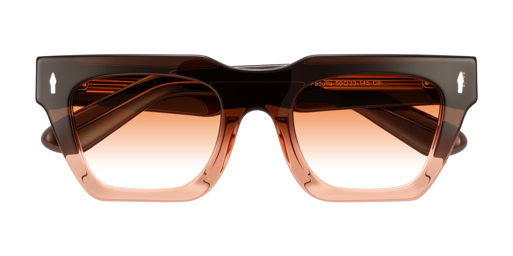 Folded Front of Padulla in Gradient Brown with Orange Gradient Lenses