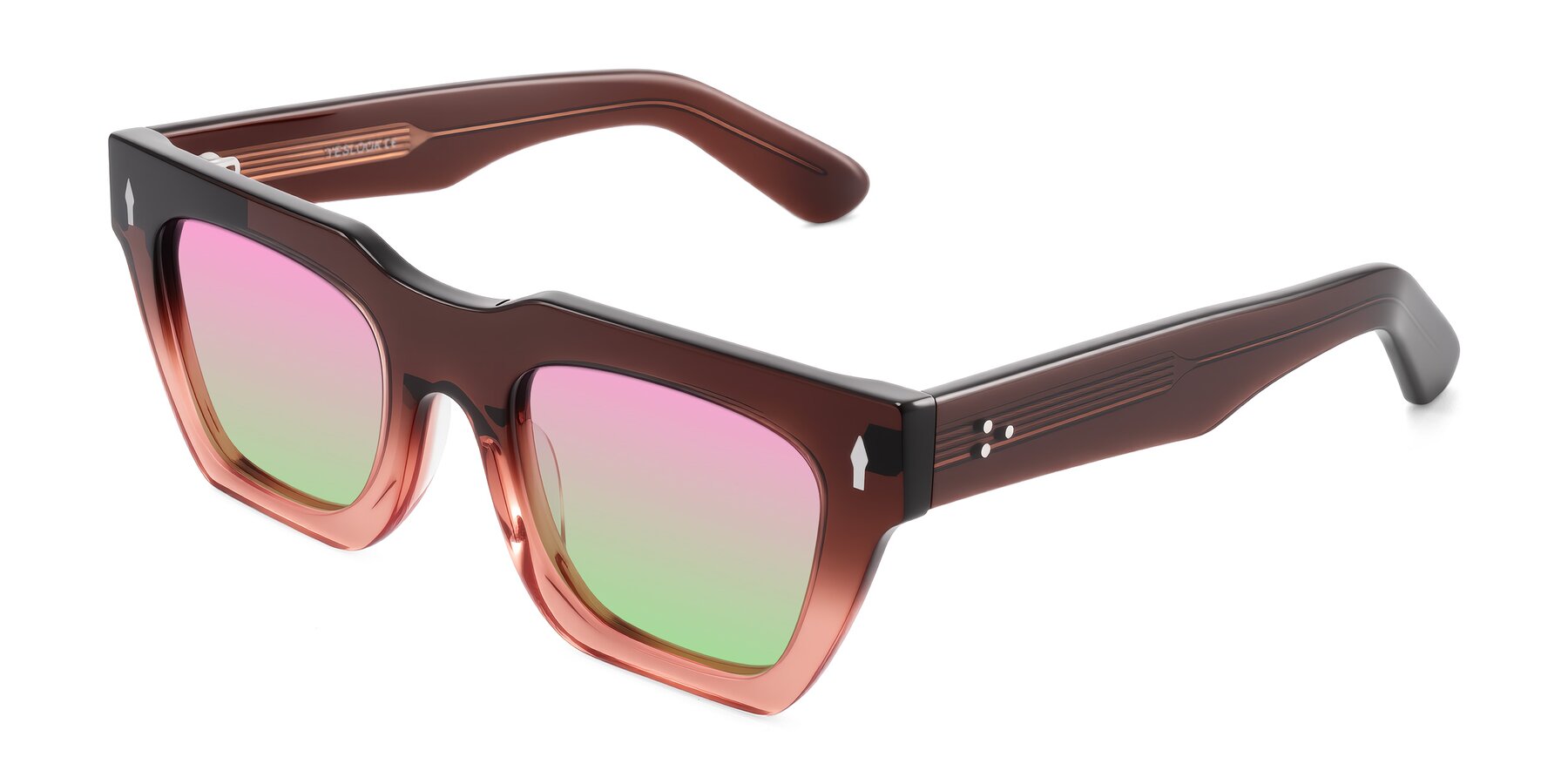 Angle of Padulla in Gradient Brown with Pink / Green Gradient Lenses