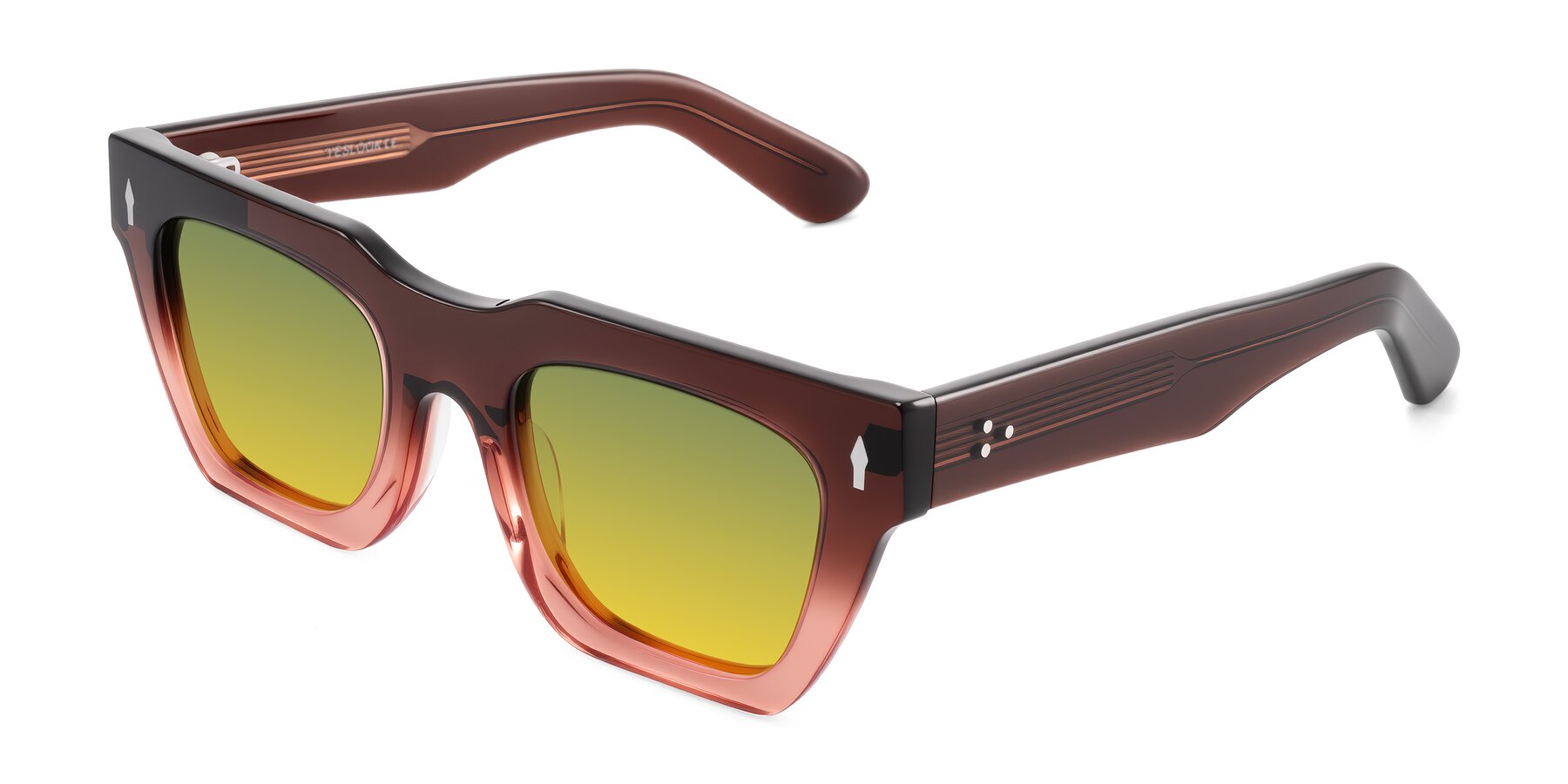 Angle of Padulla in Gradient Brown with Green / Yellow Gradient Lenses