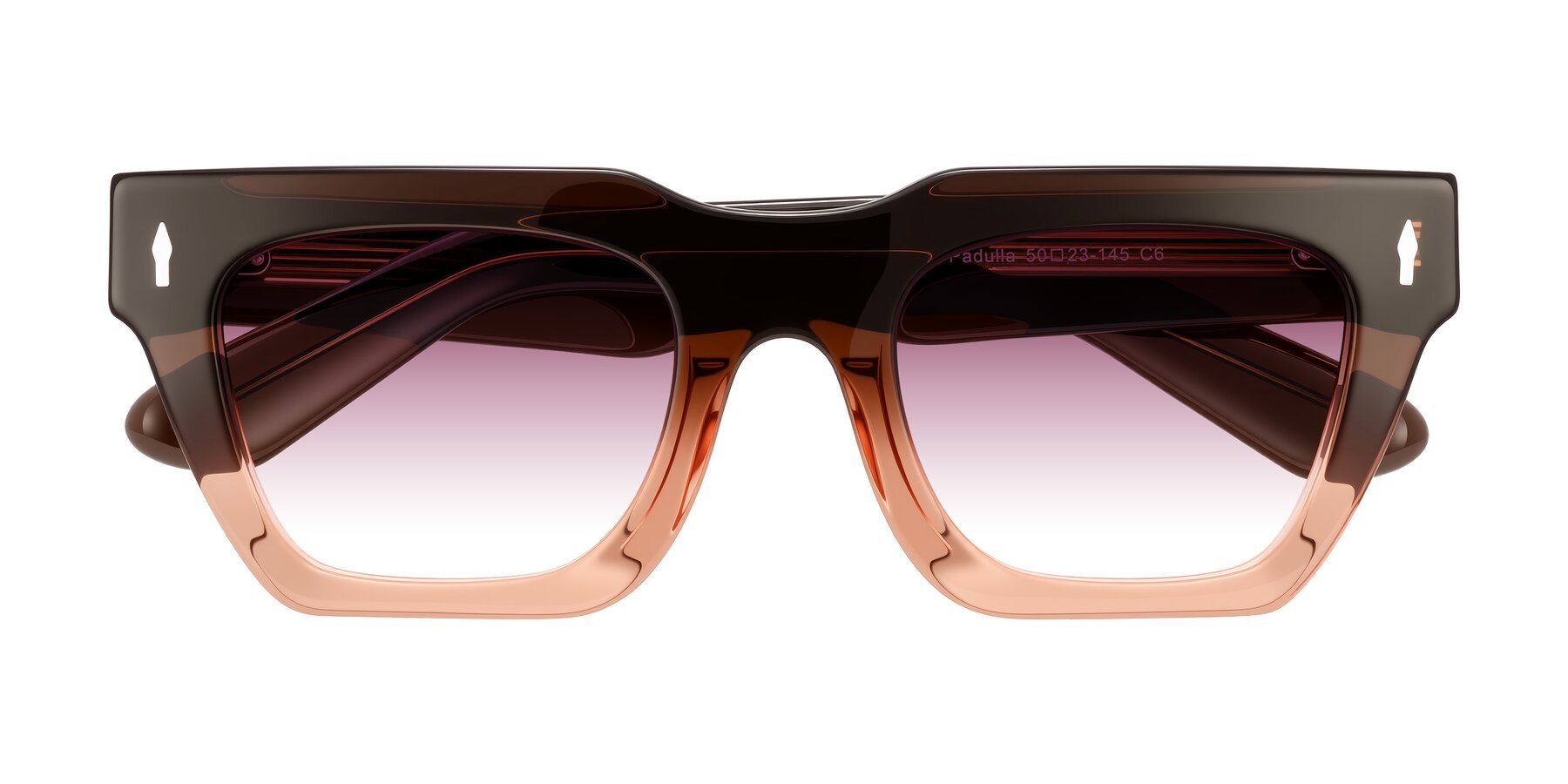 Folded Front of Padulla in Gradient Brown with Wine Gradient Lenses