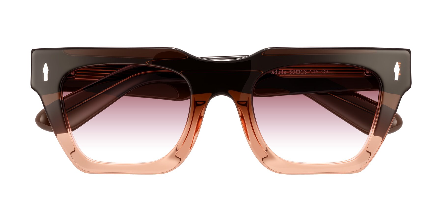 Folded Front of Padulla in Gradient Brown with Garnet Gradient Lenses