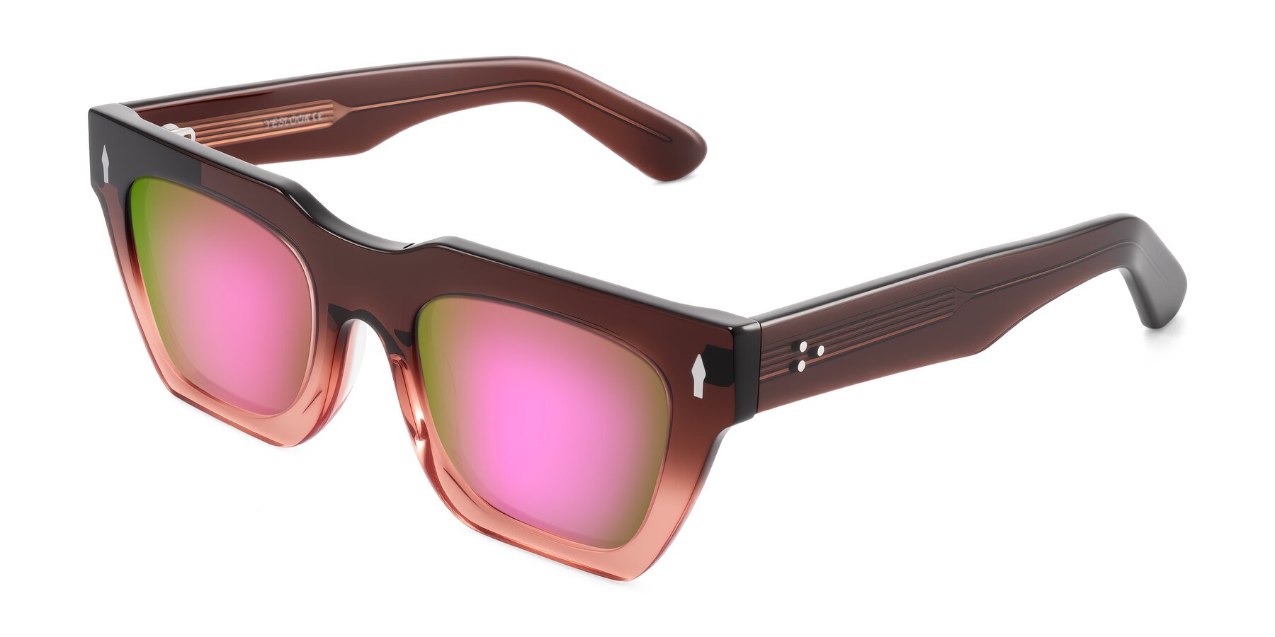Angle of Padulla in Gradient Brown with Pink Mirrored Lenses