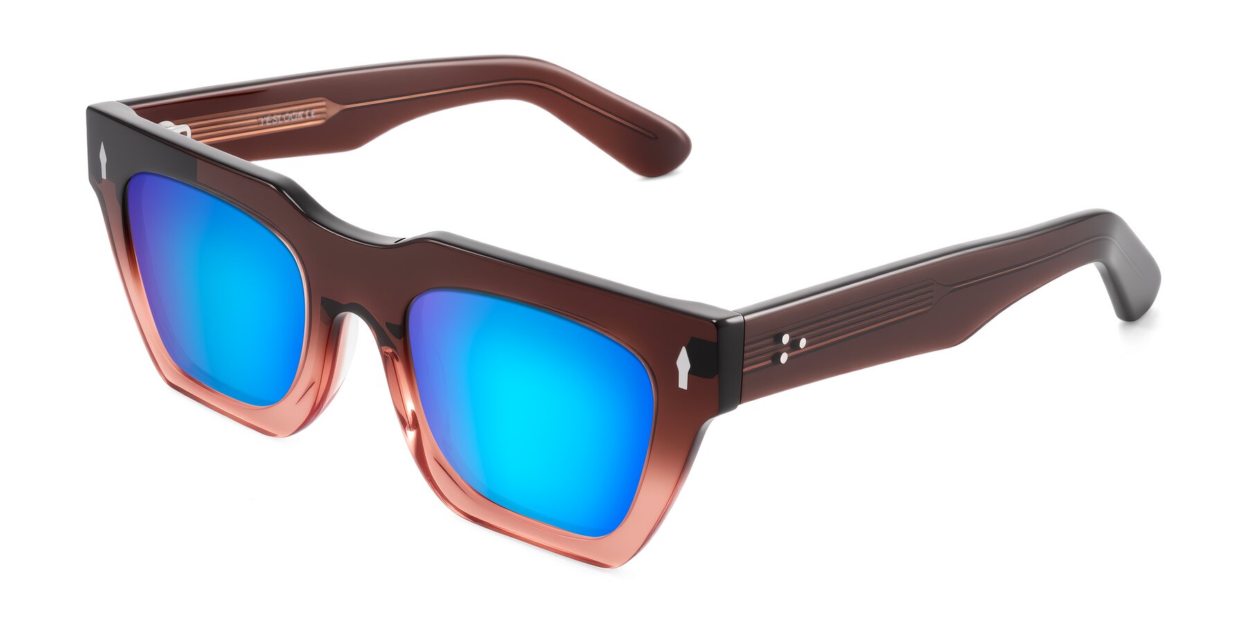 Angle of Padulla in Gradient Brown with Blue Mirrored Lenses