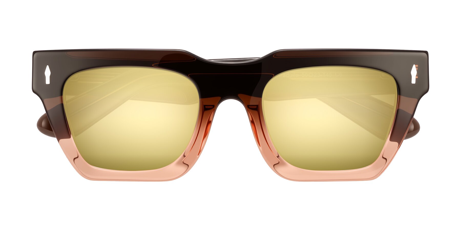 Folded Front of Padulla in Gradient Brown with Gold Mirrored Lenses