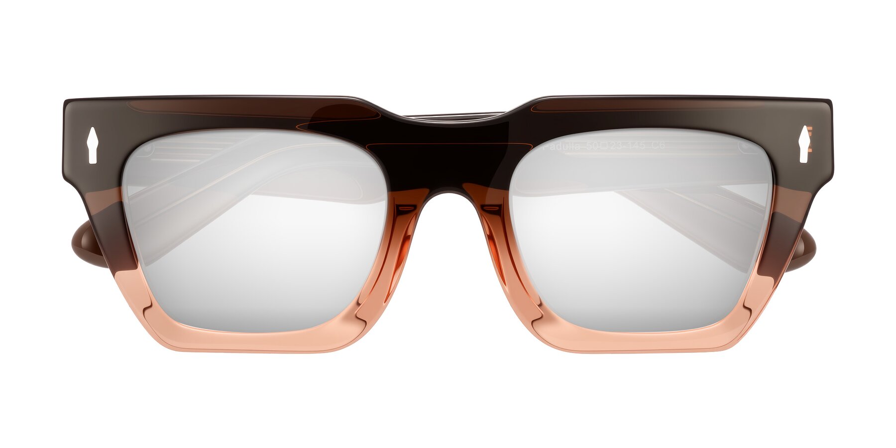 Folded Front of Padulla in Gradient Brown with Silver Mirrored Lenses