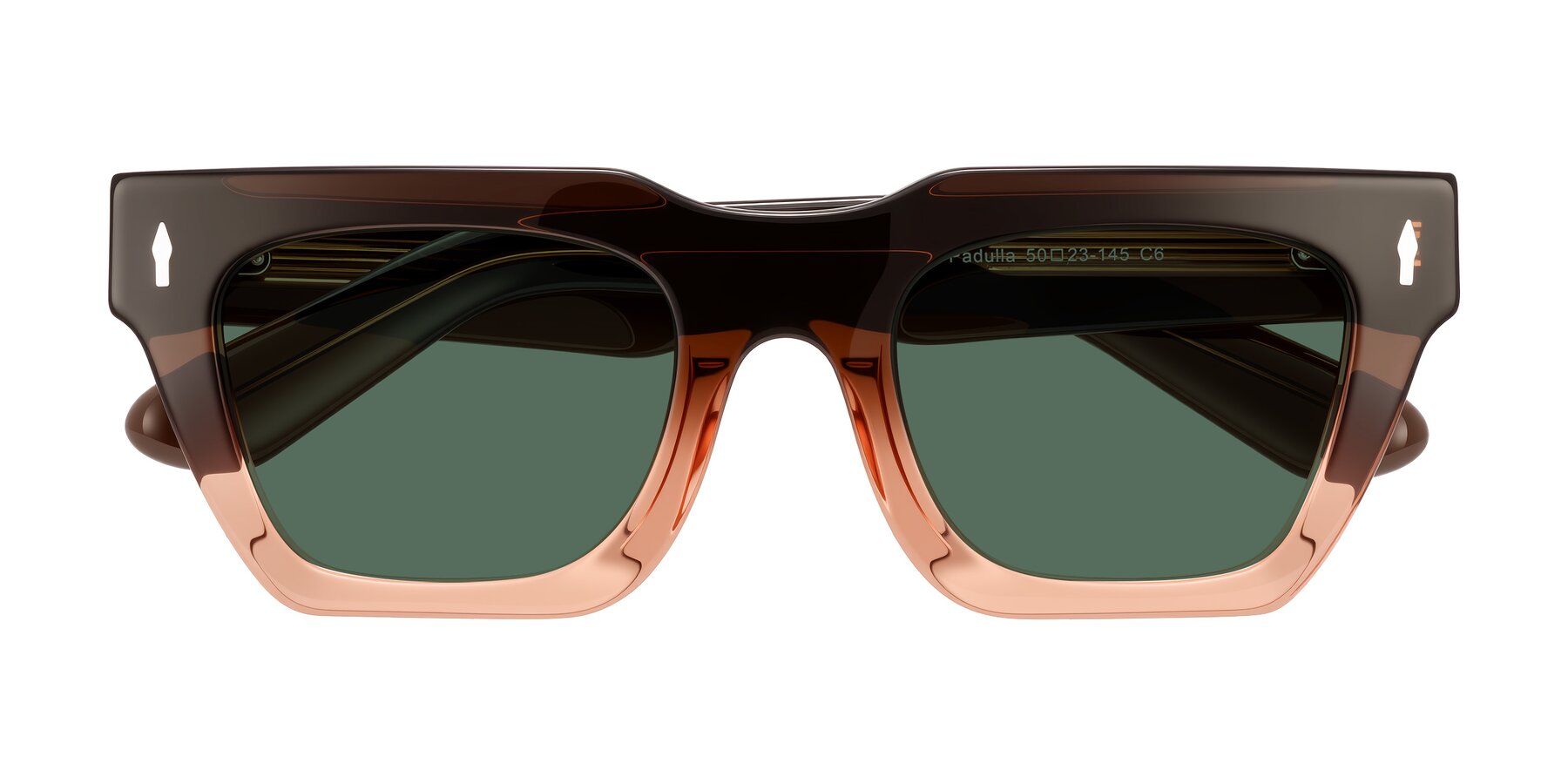 Folded Front of Padulla in Gradient Brown with Green Polarized Lenses