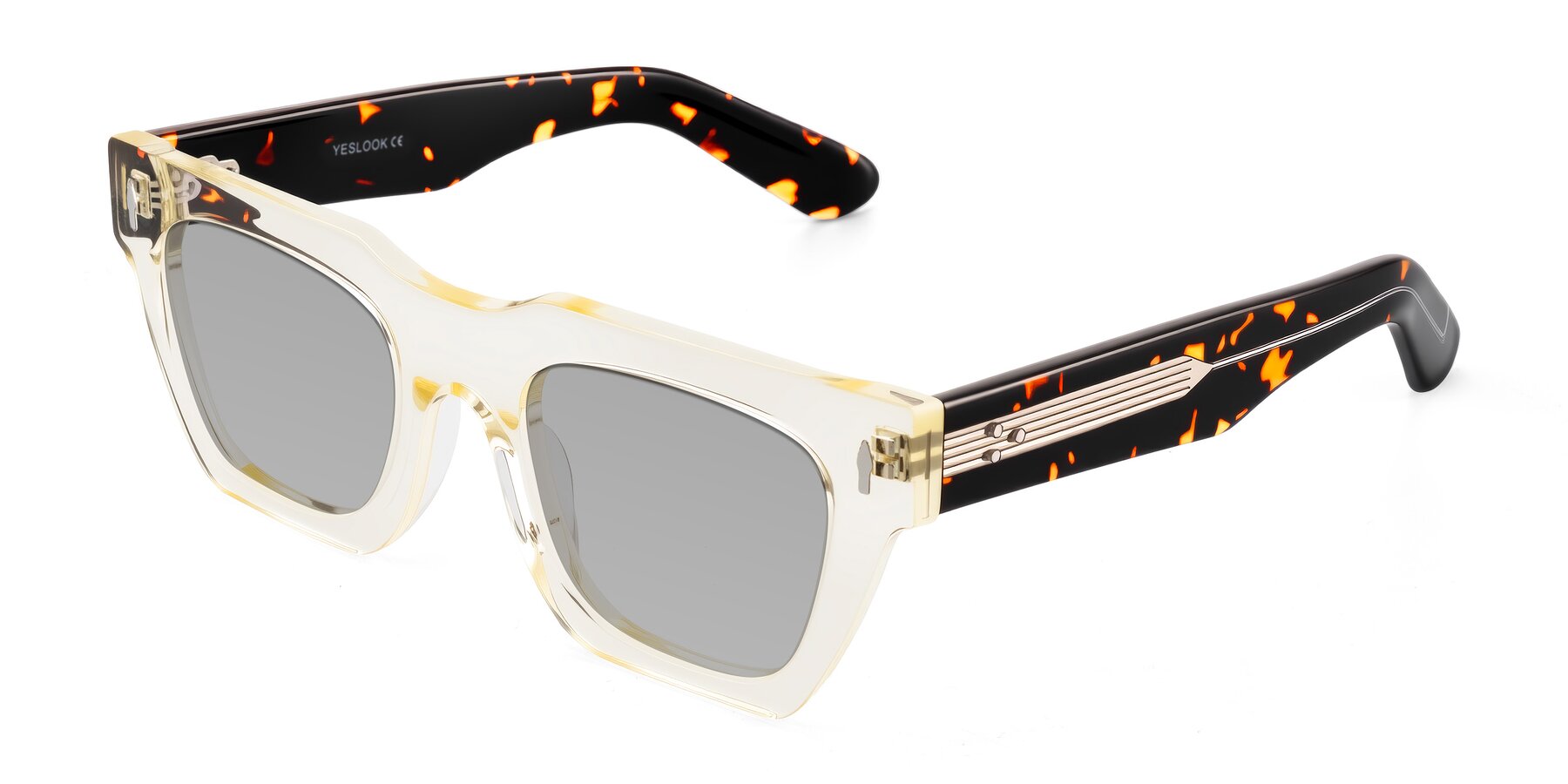 Angle of Padulla in Light Yellow/Tortoise with Light Gray Tinted Lenses