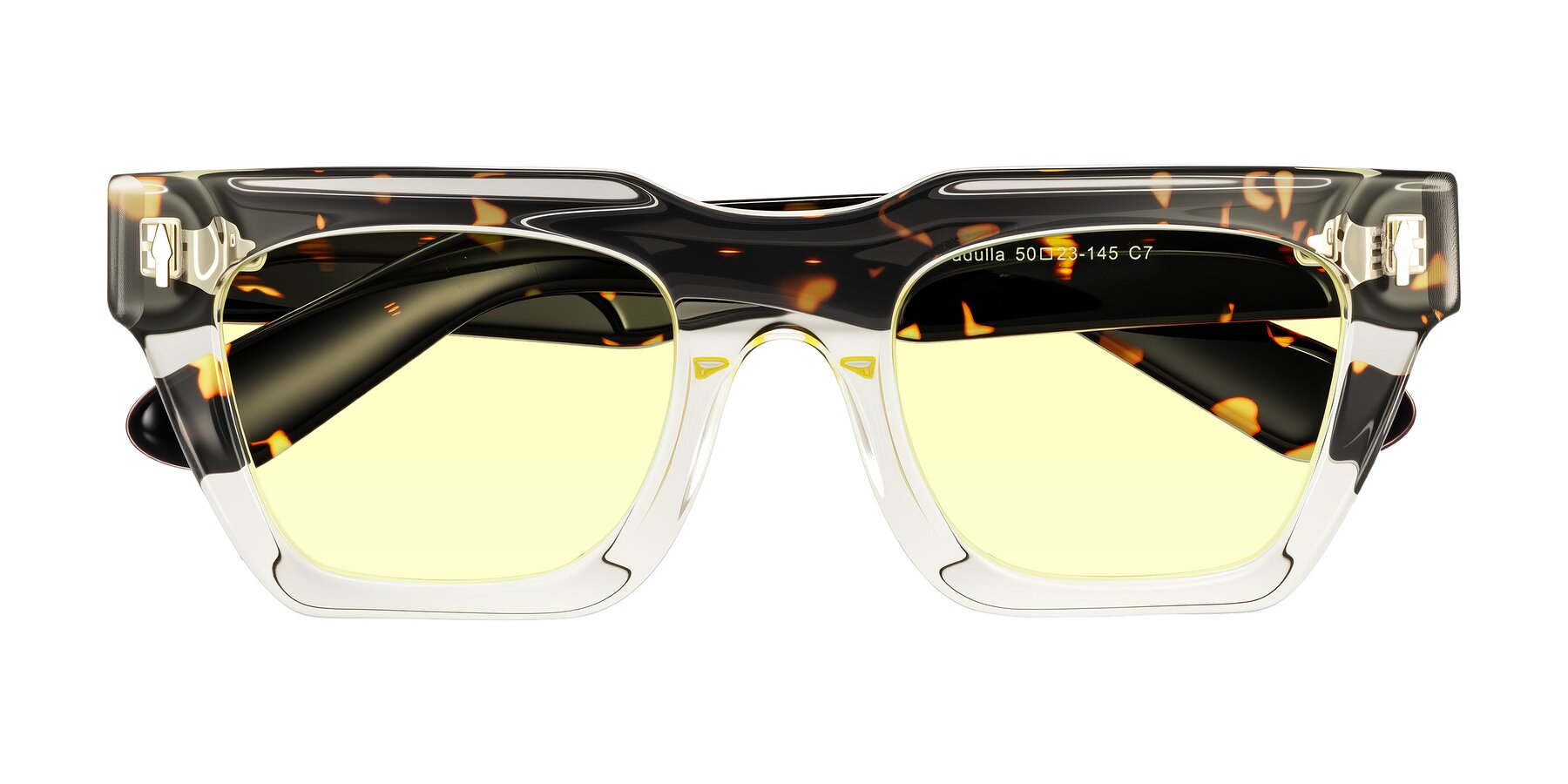 Folded Front of Padulla in Light Yellow/Tortoise with Light Yellow Tinted Lenses