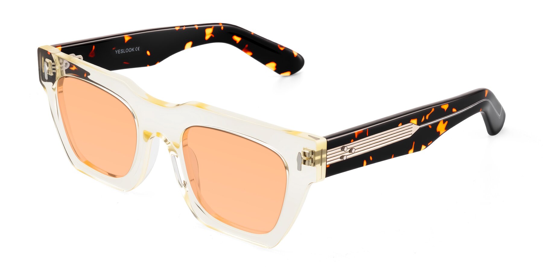 Angle of Padulla in Light Yellow/Tortoise with Light Orange Tinted Lenses