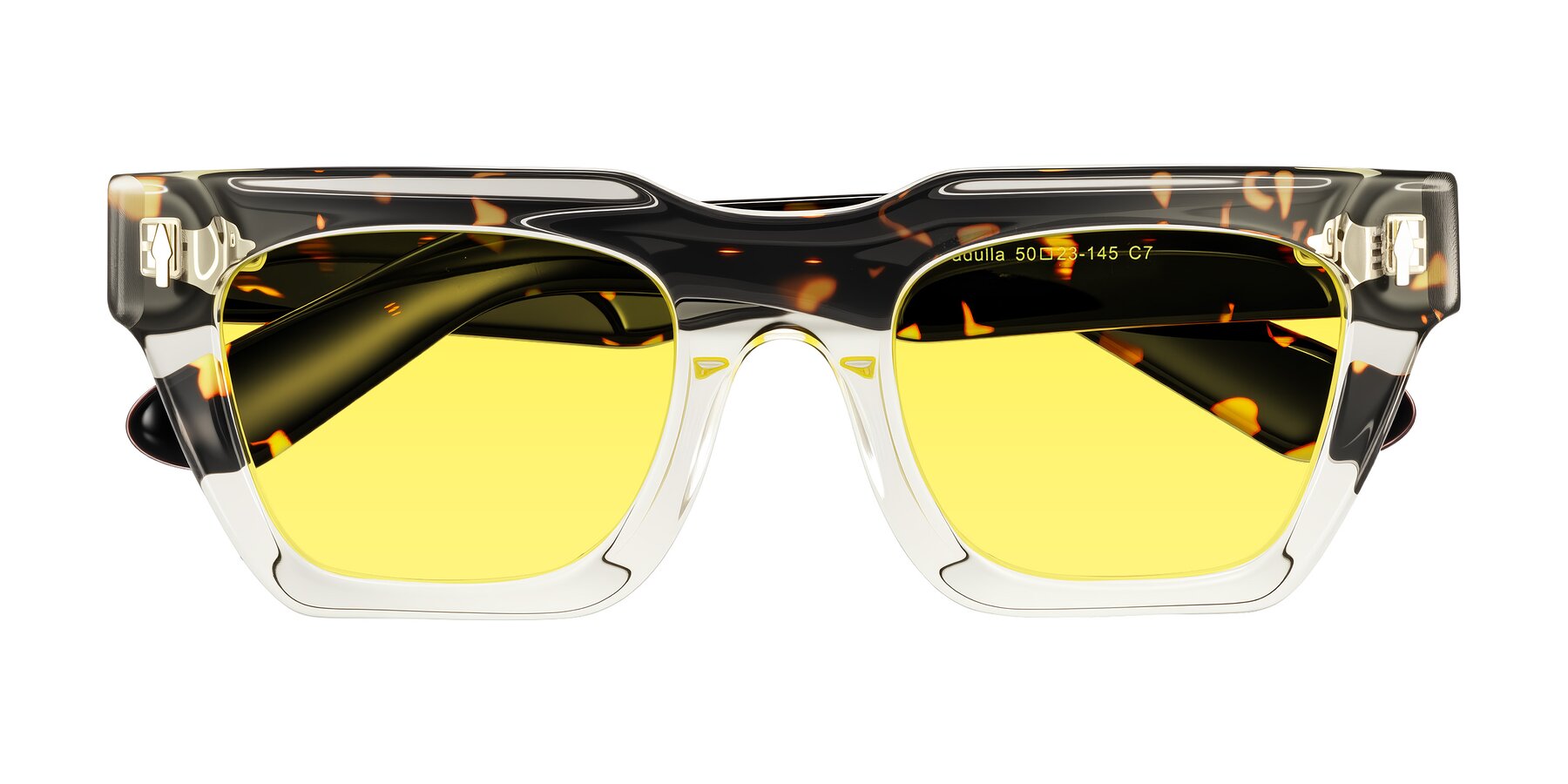 Folded Front of Padulla in Light Yellow/Tortoise with Medium Yellow Tinted Lenses