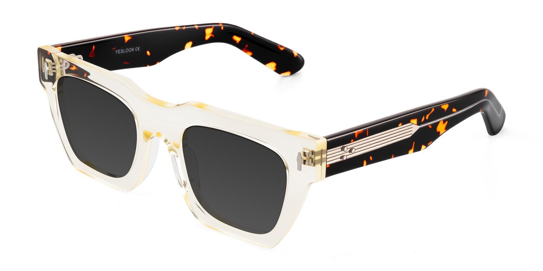 Angle of Padulla in Light Yellow/Tortoise with Gray Tinted Lenses