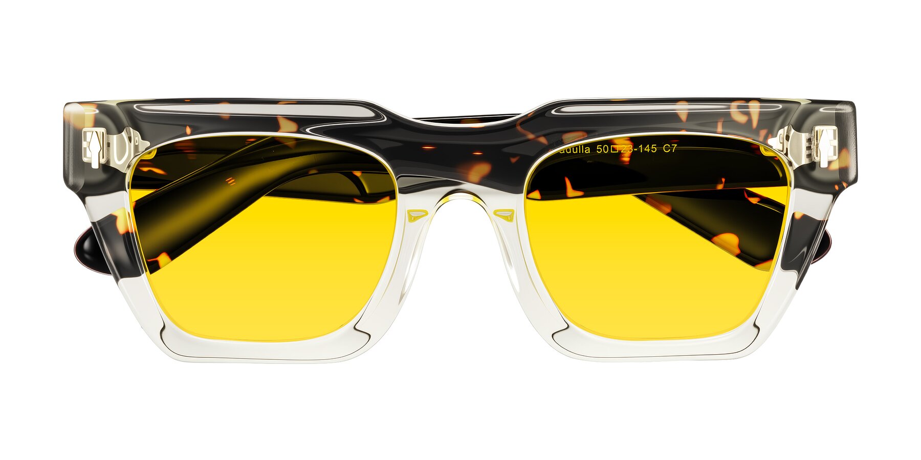 Folded Front of Padulla in Light Yellow/Tortoise with Yellow Tinted Lenses