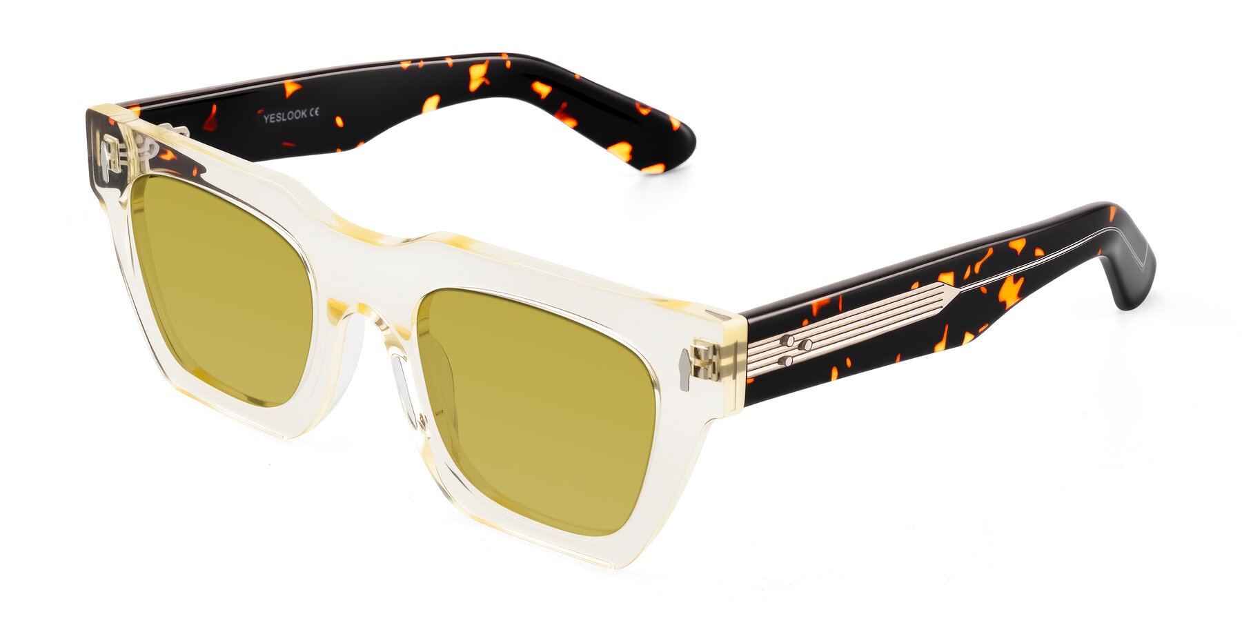 Angle of Padulla in Light Yellow/Tortoise with Champagne Tinted Lenses