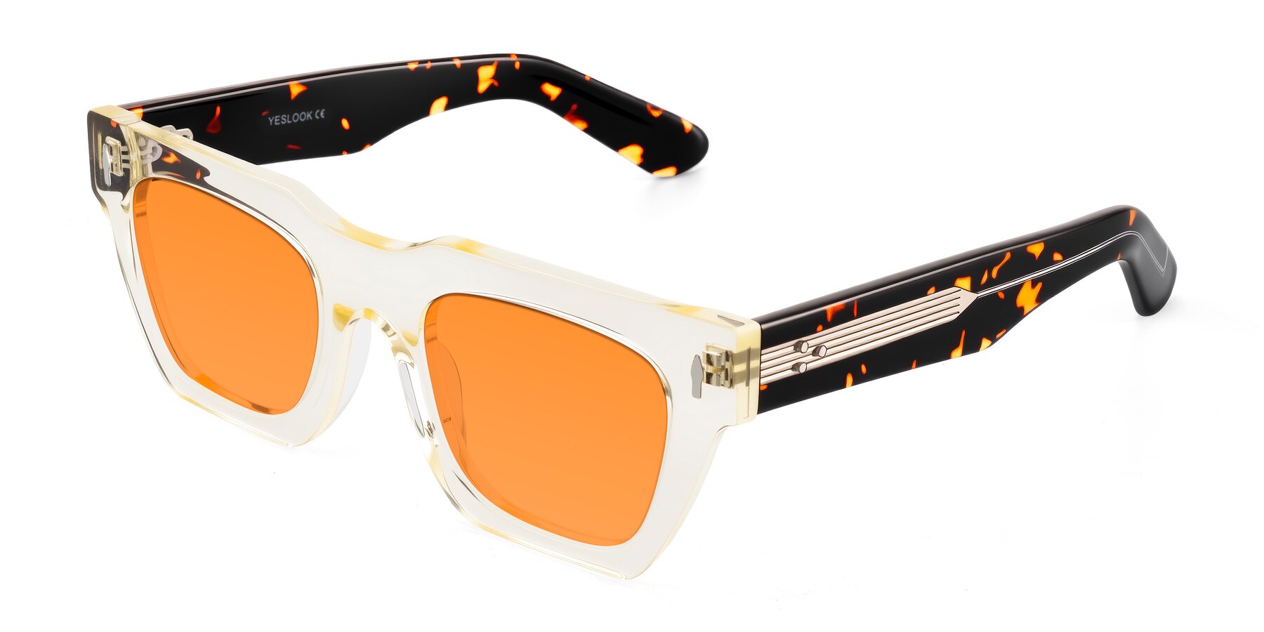 Angle of Padulla in Light Yellow/Tortoise with Orange Tinted Lenses