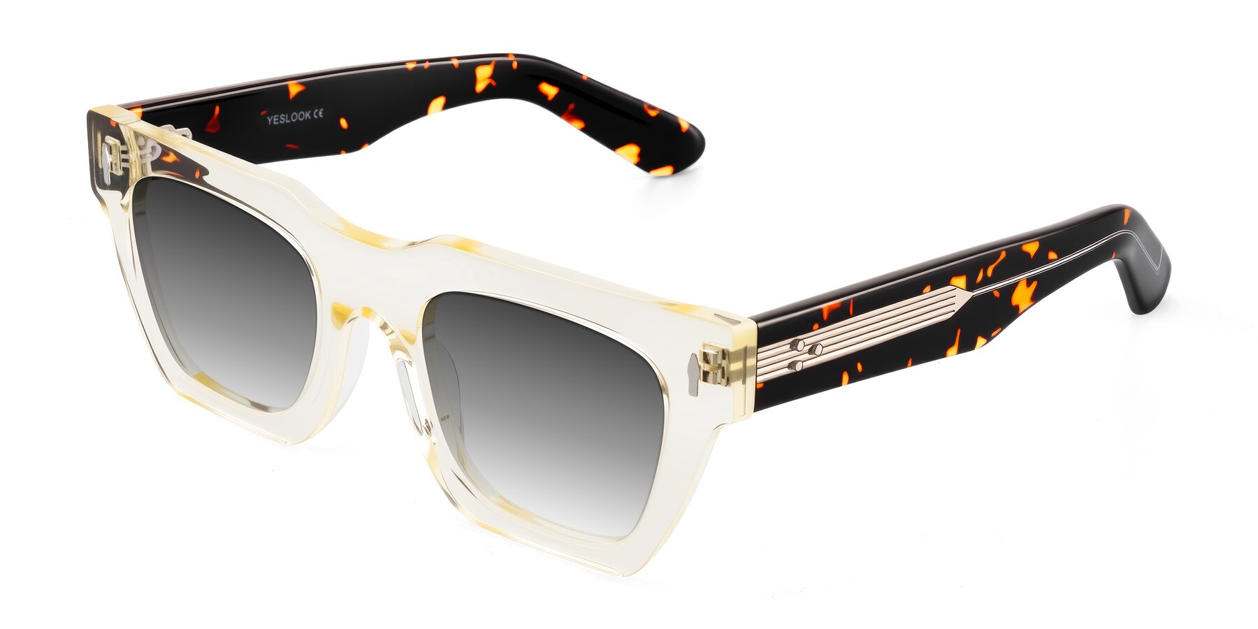 Angle of Padulla in Light Yellow/Tortoise with Gray Gradient Lenses