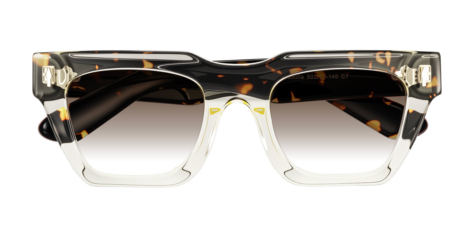 Folded Front of Padulla in Light Yellow/Tortoise with Brown Gradient Lenses