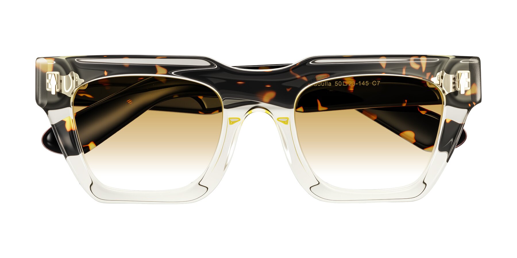 Folded Front of Padulla in Light Yellow/Tortoise with Champagne Gradient Lenses