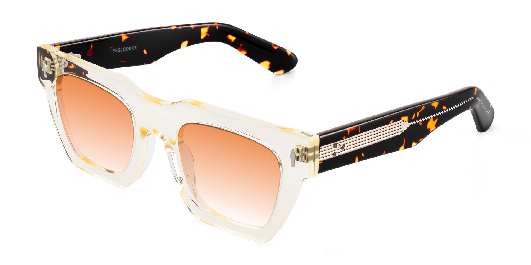 Angle of Padulla in Light Yellow/Tortoise with Orange Gradient Lenses