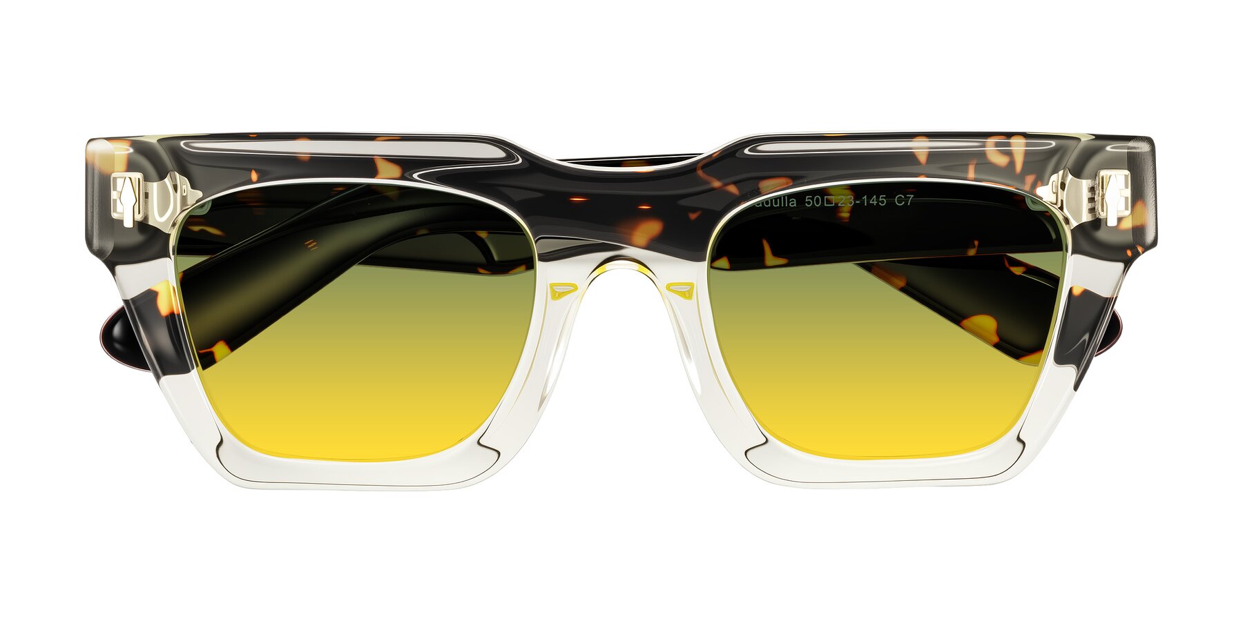 Folded Front of Padulla in Light Yellow/Tortoise with Green / Yellow Gradient Lenses