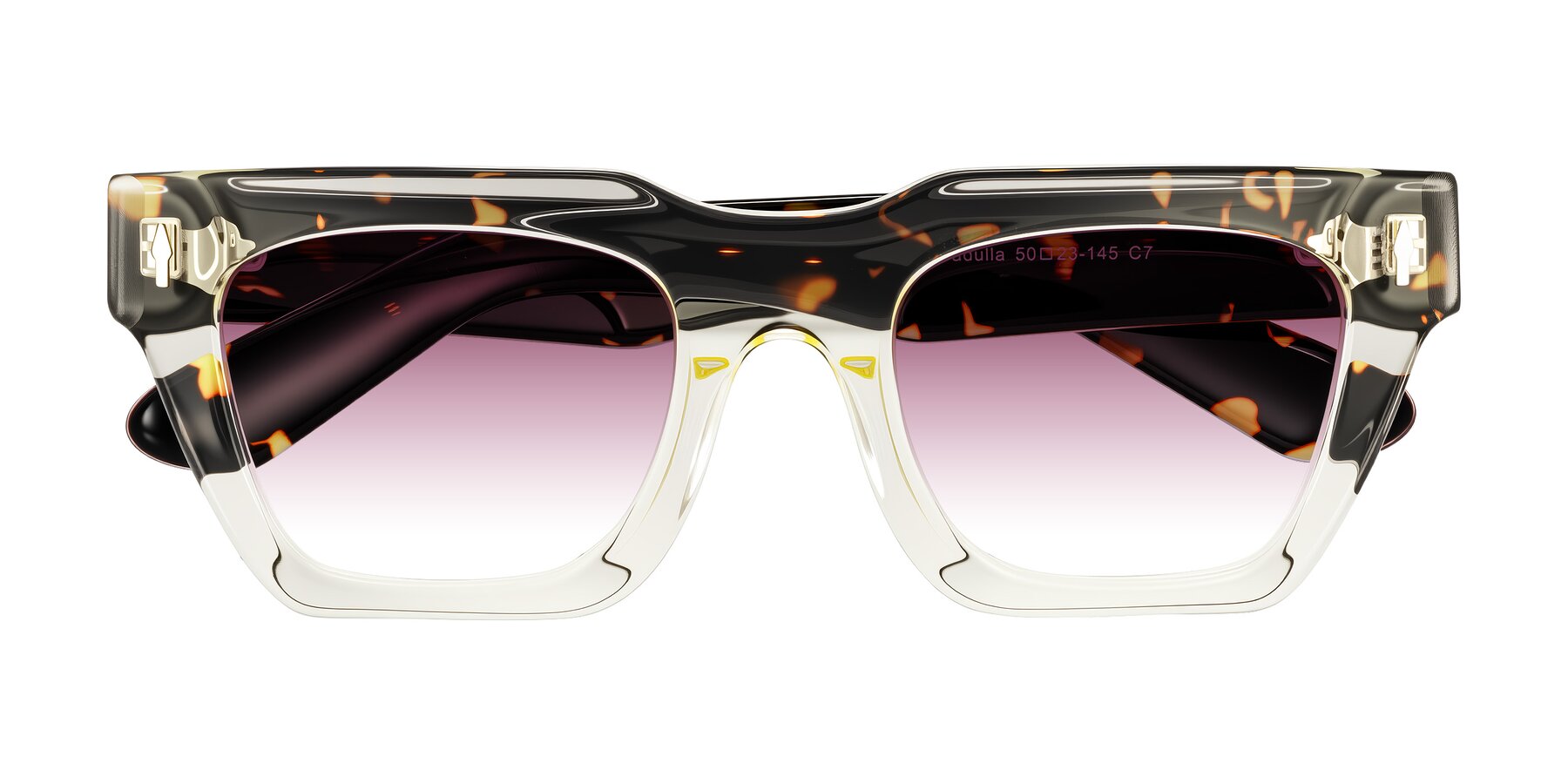 Folded Front of Padulla in Light Yellow/Tortoise with Wine Gradient Lenses