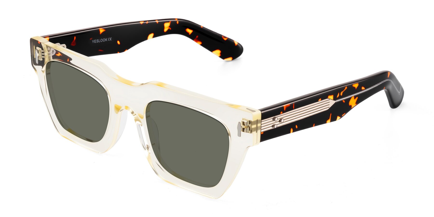 Angle of Padulla in Light Yellow/Tortoise with Gray Polarized Lenses