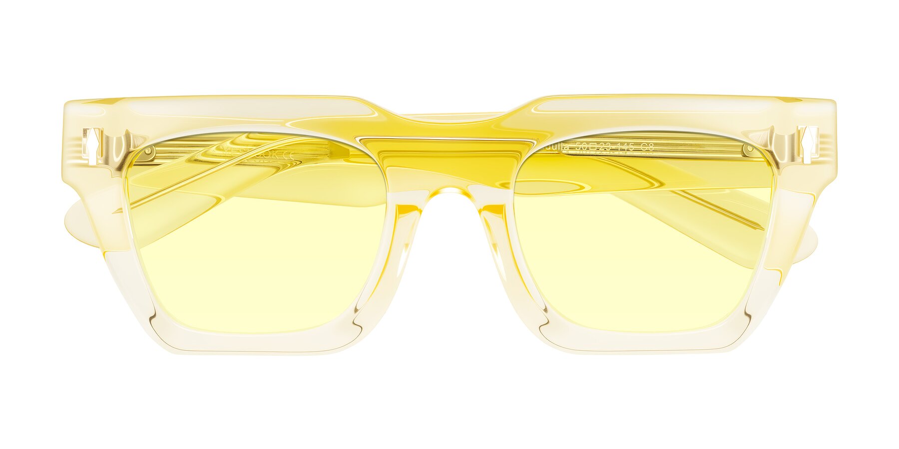 Folded Front of Padulla in Champagne with Light Yellow Tinted Lenses