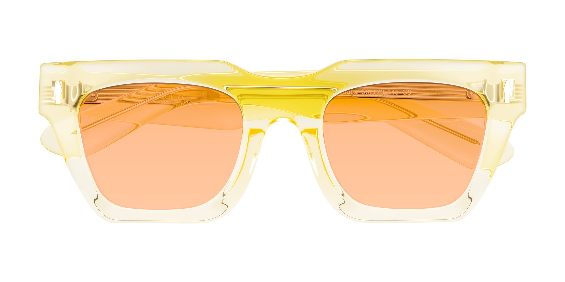 Folded Front of Padulla in Champagne with Light Orange Tinted Lenses