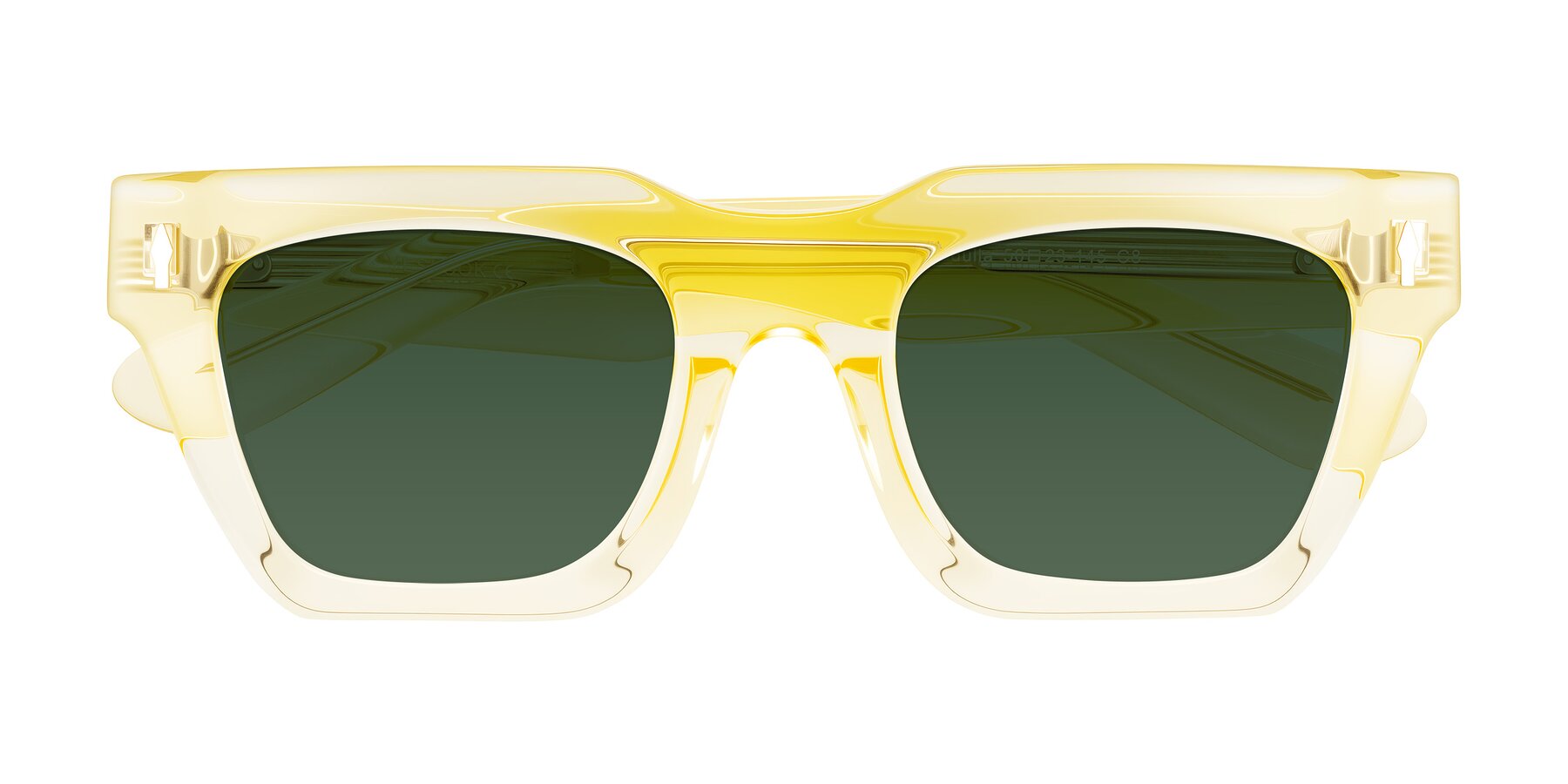 Folded Front of Padulla in Champagne with Green Tinted Lenses