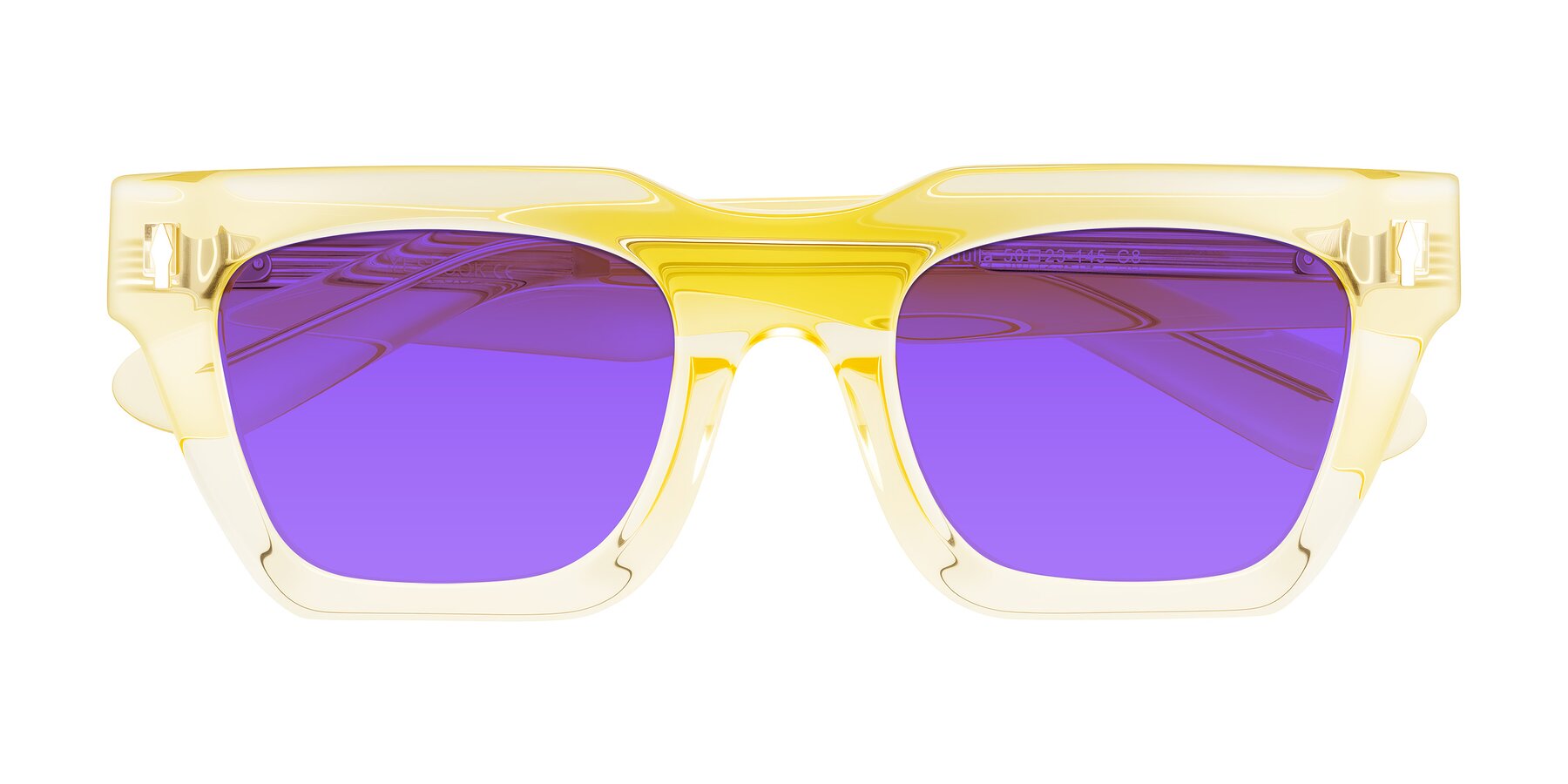 Folded Front of Padulla in Champagne with Purple Tinted Lenses