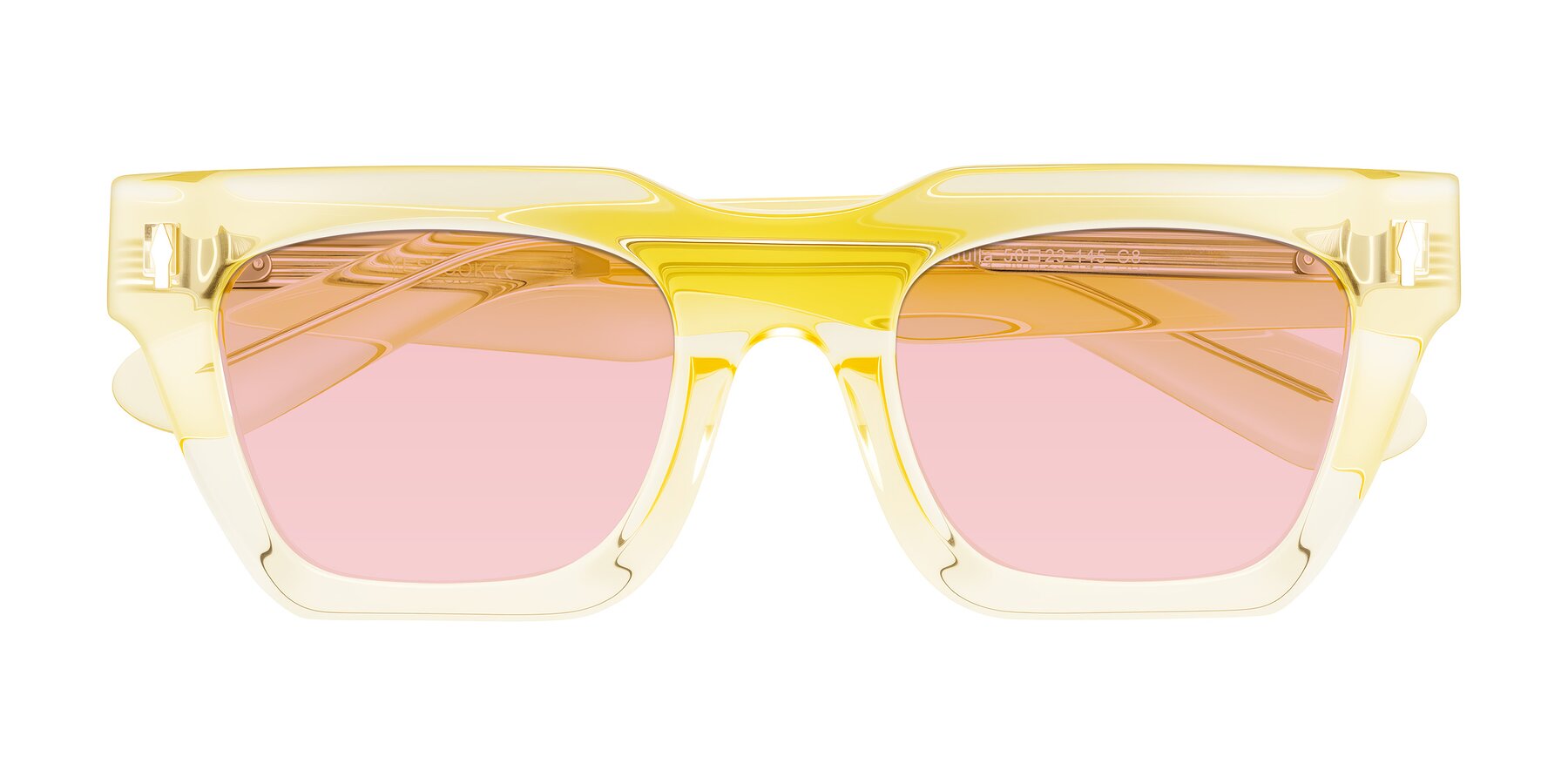 Folded Front of Padulla in Champagne with Light Garnet Tinted Lenses