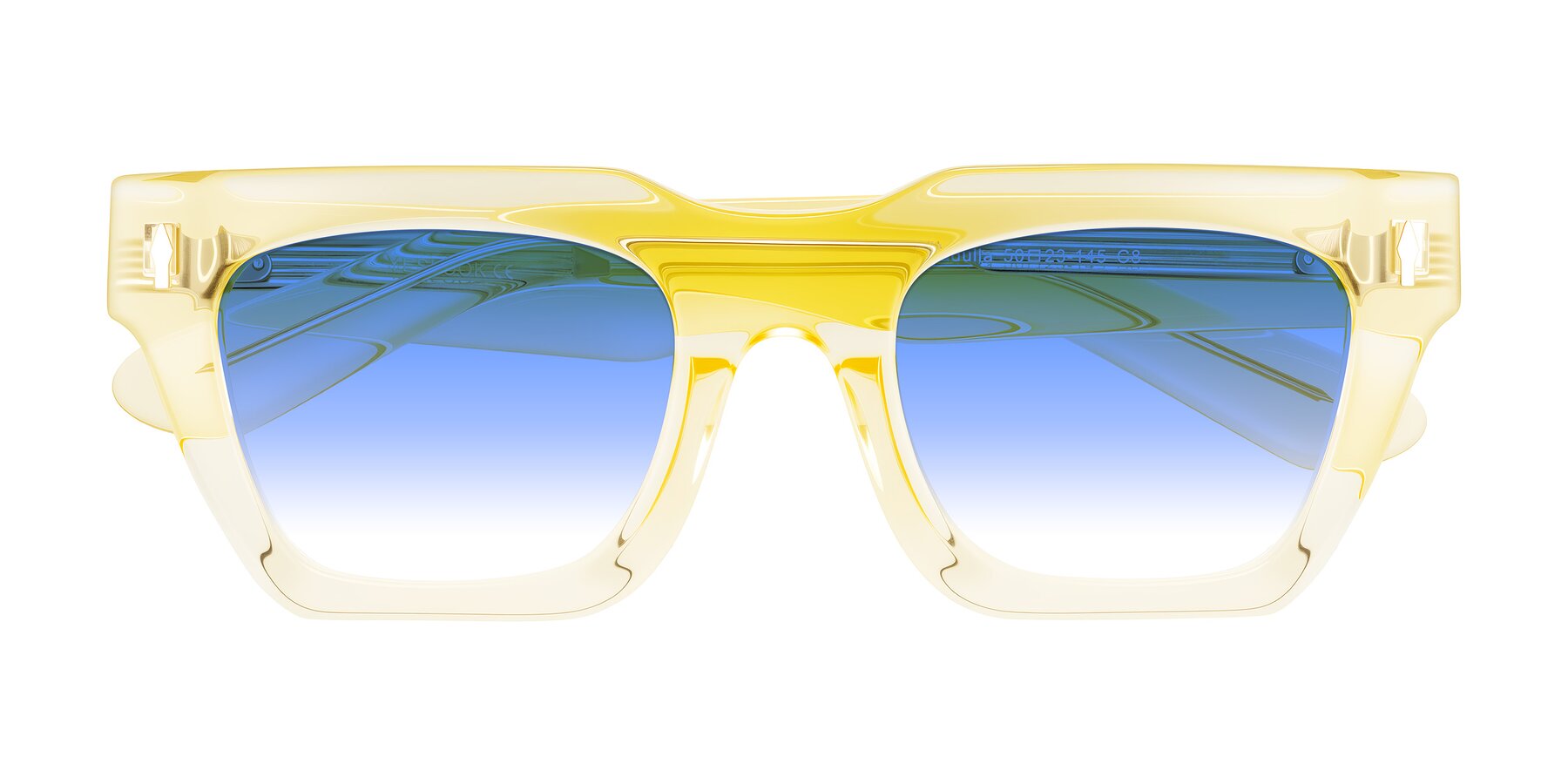 Folded Front of Padulla in Champagne with Blue Gradient Lenses