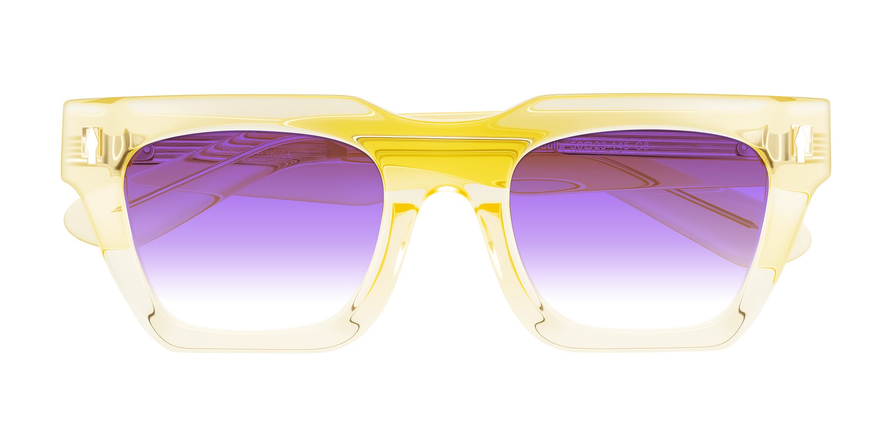 Folded Front of Padulla in Champagne with Purple Gradient Lenses