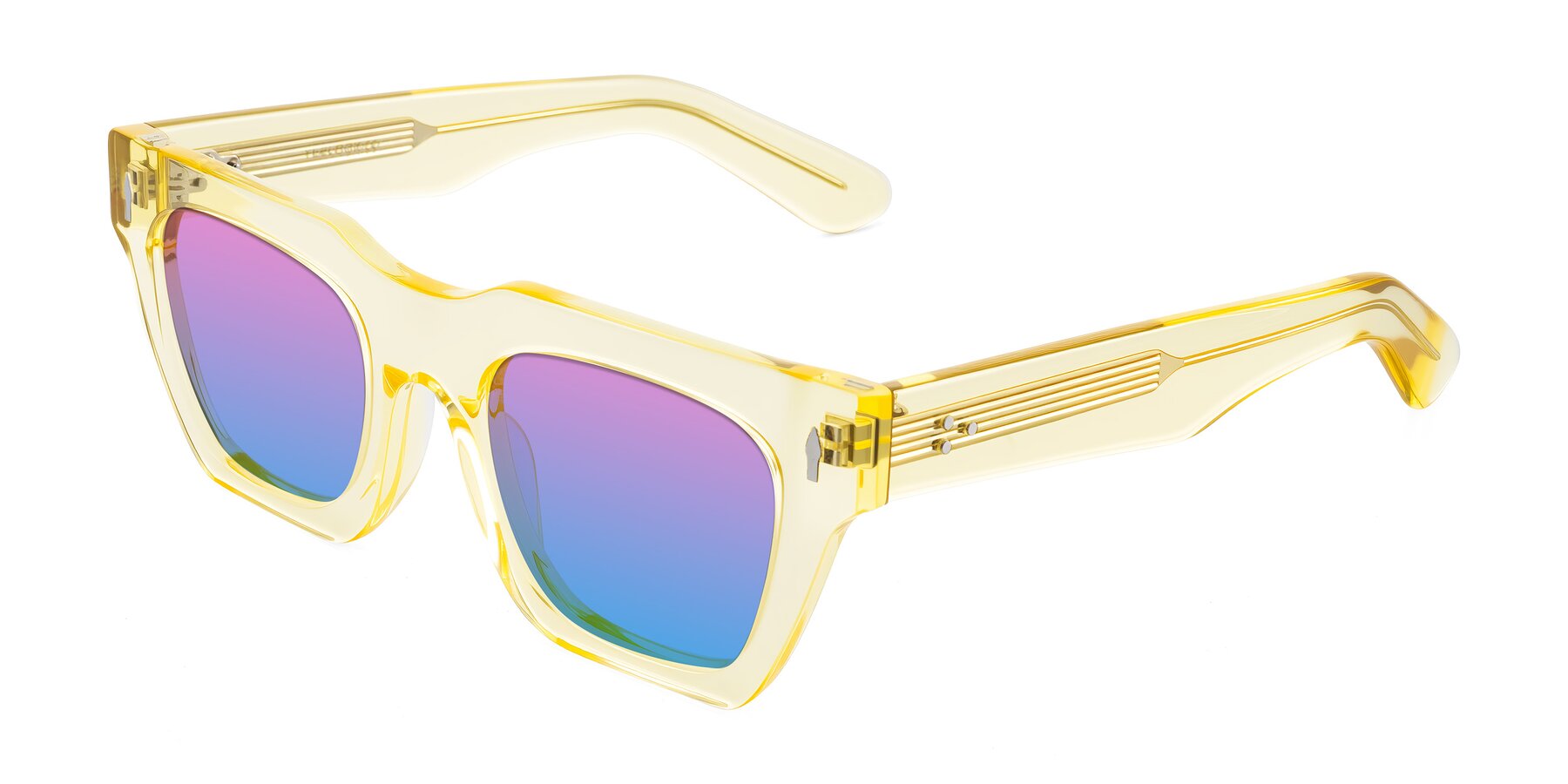 Angle of Padulla in Champagne with Pink / Blue Gradient Lenses