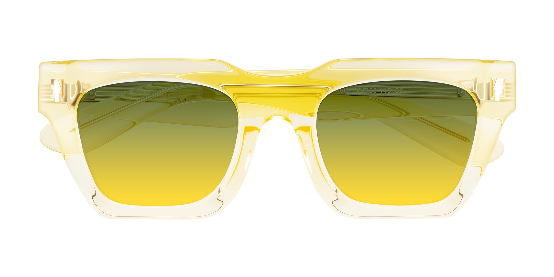 Folded Front of Padulla in Champagne with Green / Yellow Gradient Lenses