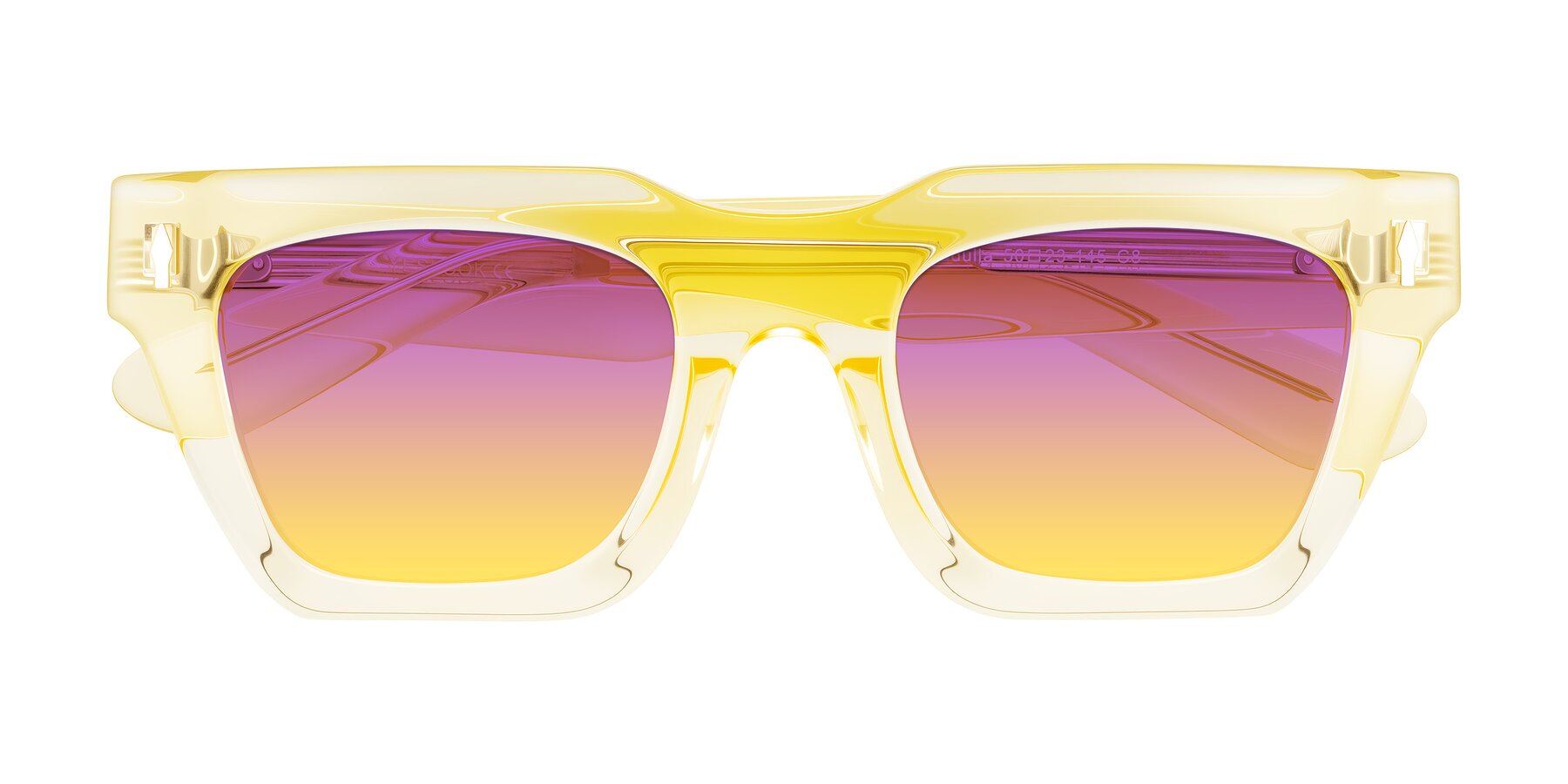 Folded Front of Padulla in Champagne with Purple / Yellow Gradient Lenses