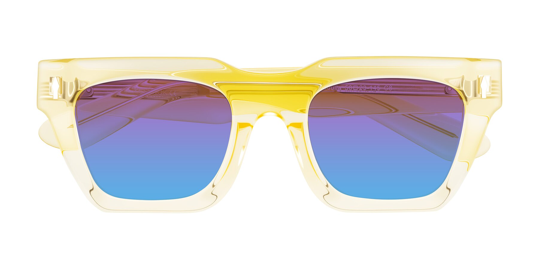 Folded Front of Padulla in Champagne with Purple / Blue Gradient Lenses